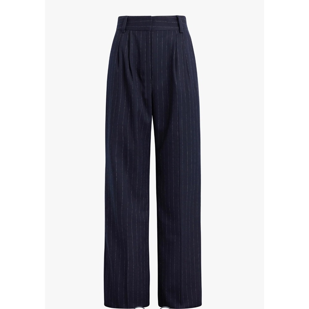 FAVORITE DAUGHTER The Favorite Pants in Navy Blue with White Pinstripes Size 10 - Picture 2 of 12